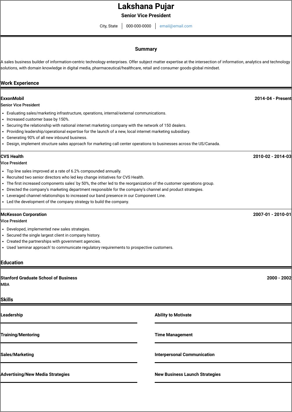 Sample Resume Government Of Canada