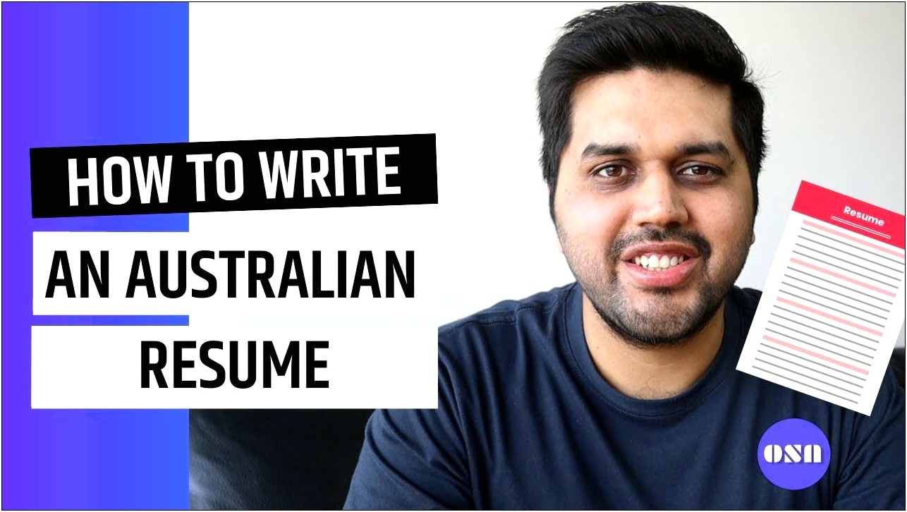 Sample Resume In Australian Style