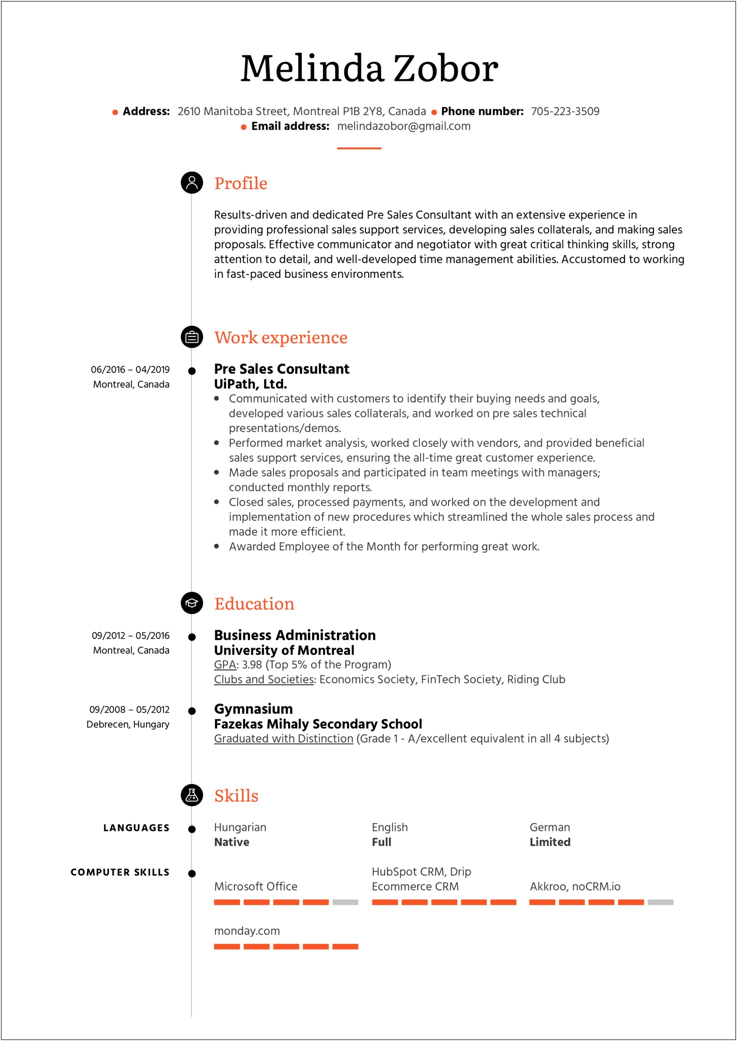 Sample Resume Senior Business Advisor