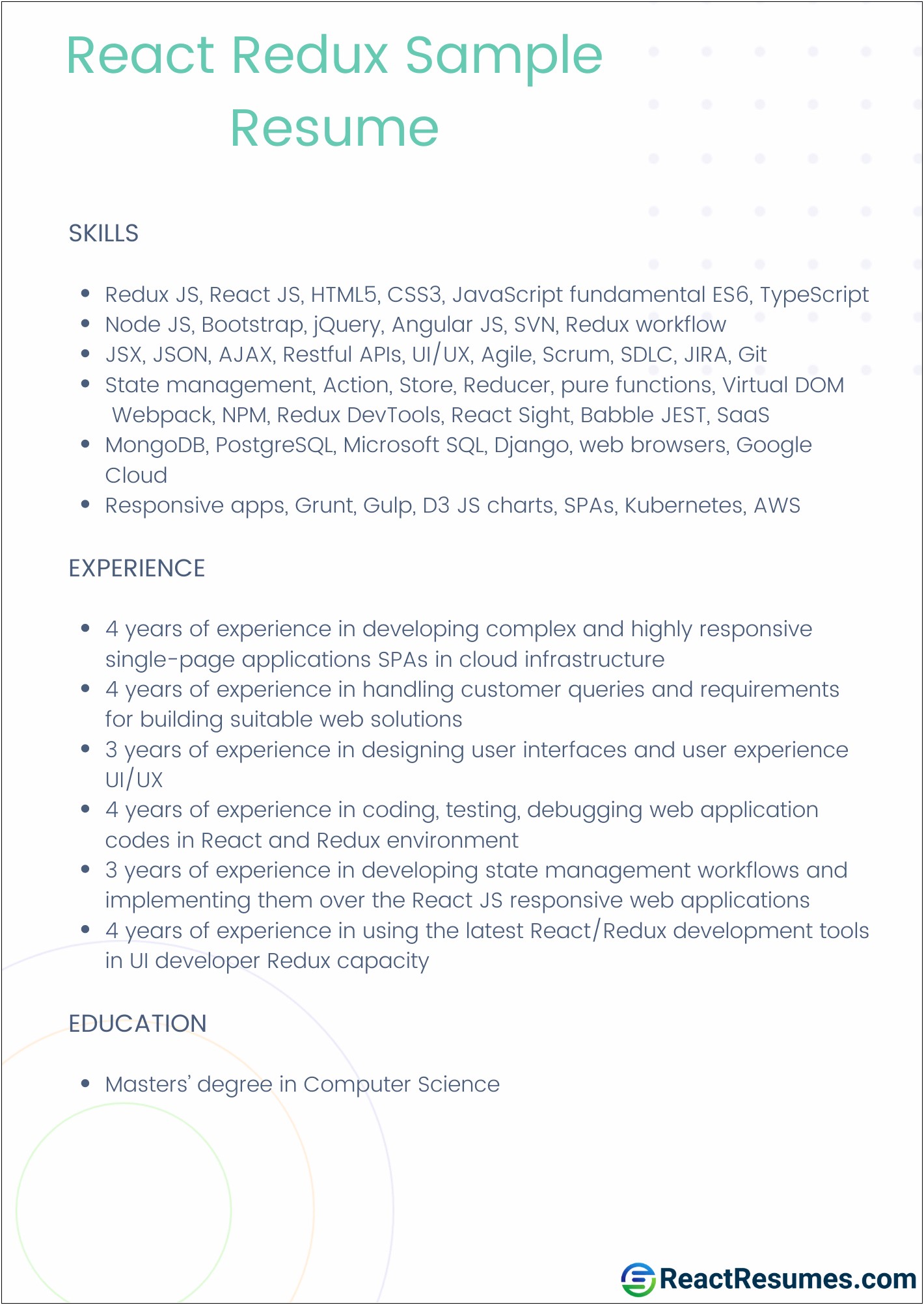 Sample Resume With Aws Experience