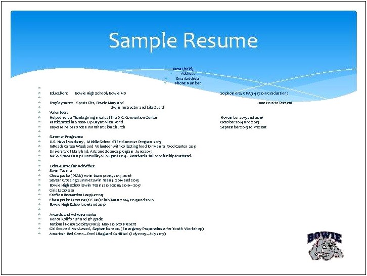 Sample Resume With Email Address