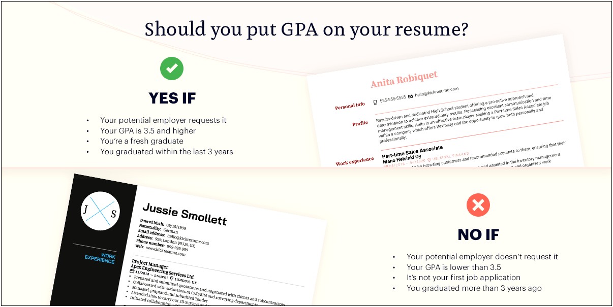 Sample Resume With Gpa Listed