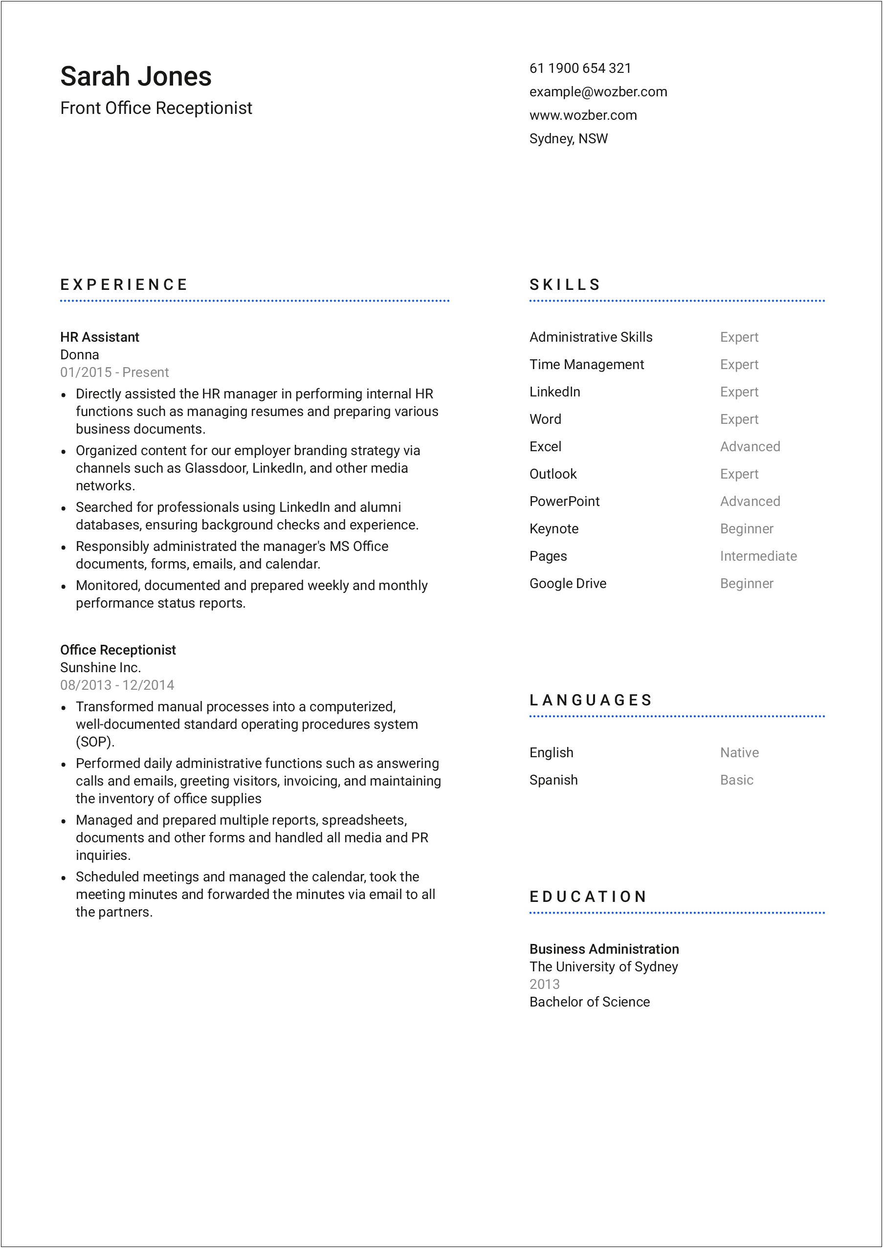 Sample Resume With Multiple Jobs