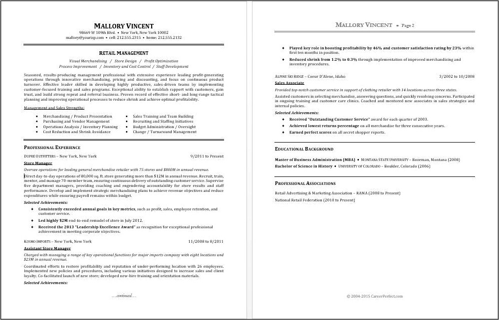 Sample Resume With Oversight Examples