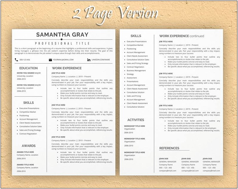 Sample Resume Word Doc Format