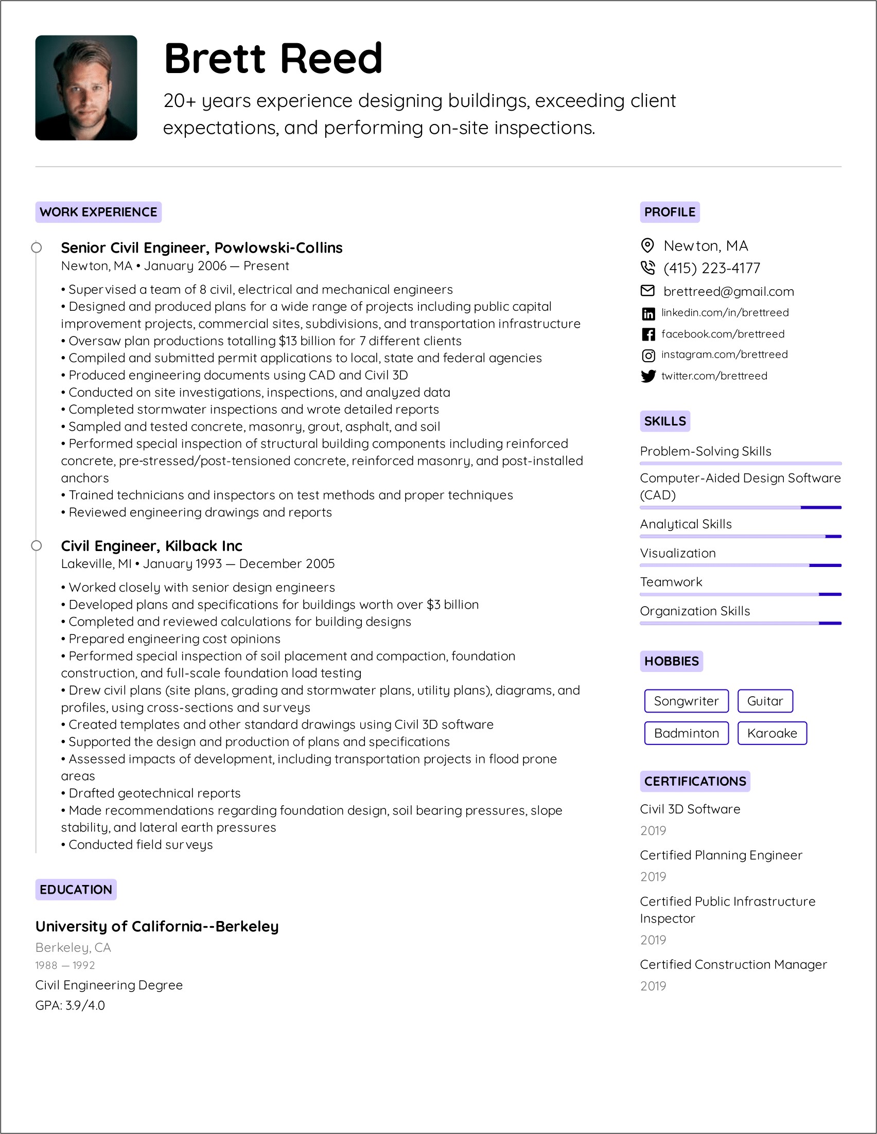 Sample Resumes 20+ Years Experience