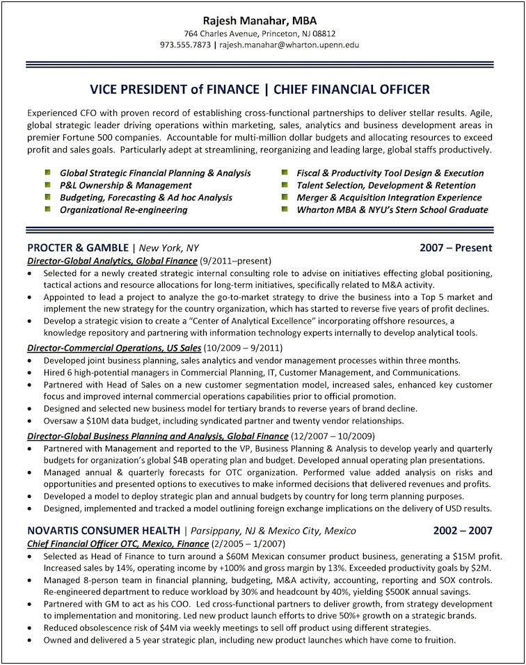 Sample Resumes Upenn Career Services