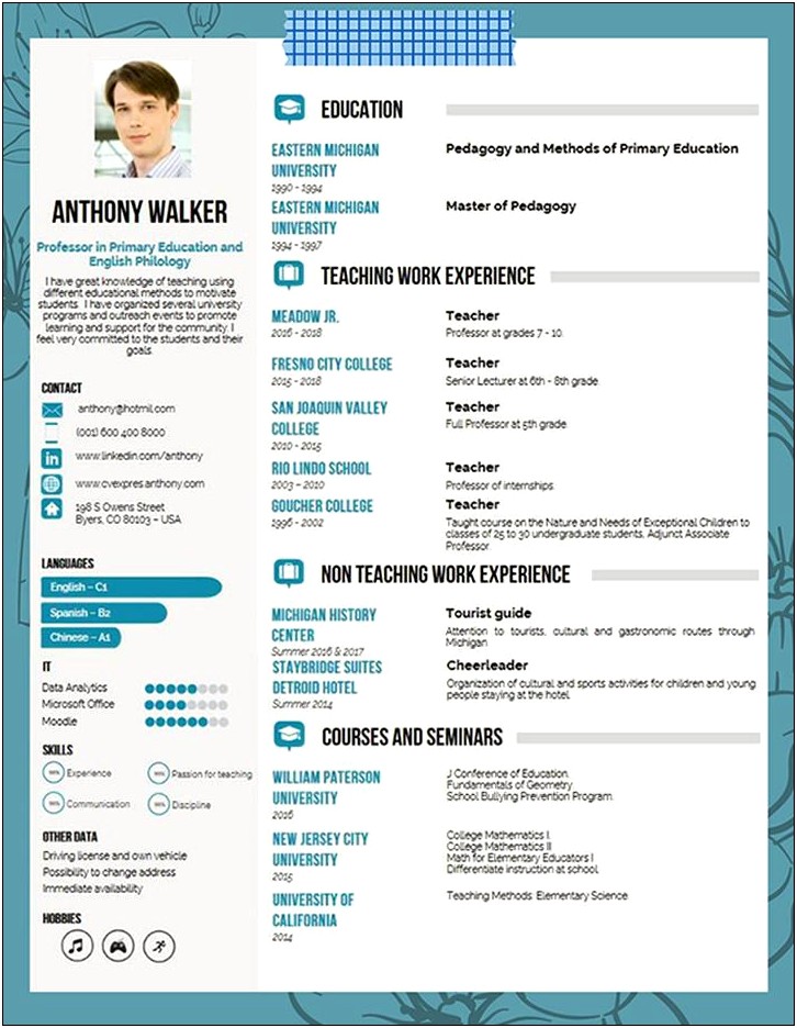 Samples Of Resumes With Education