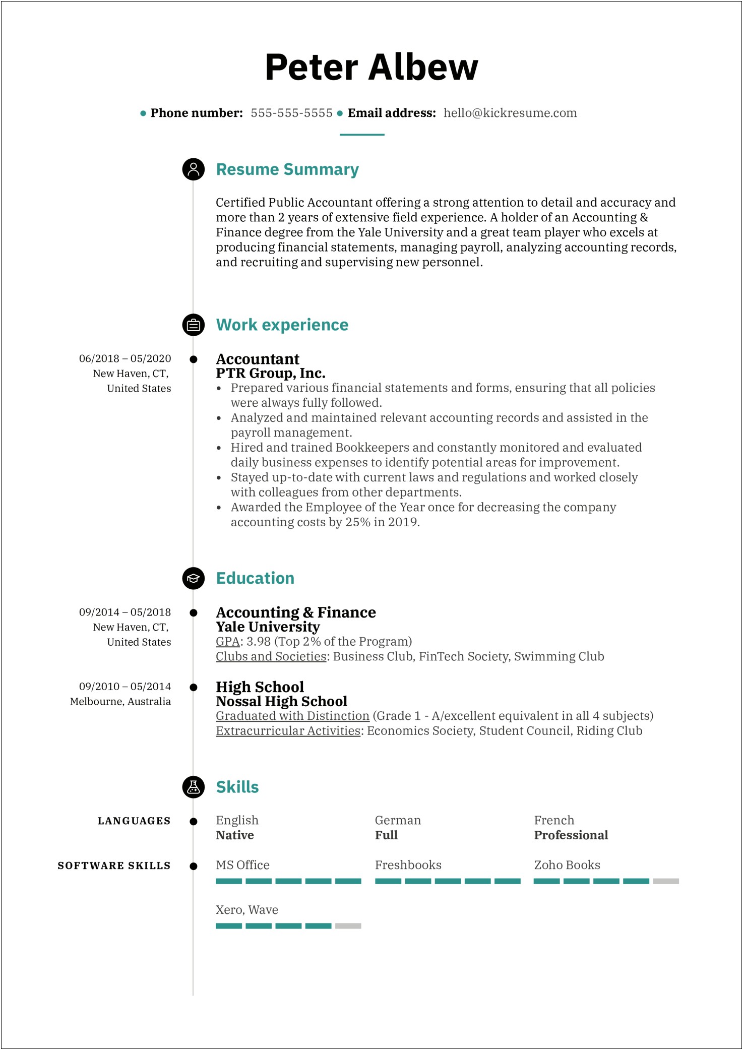 Samples Of Resumes With Summarys