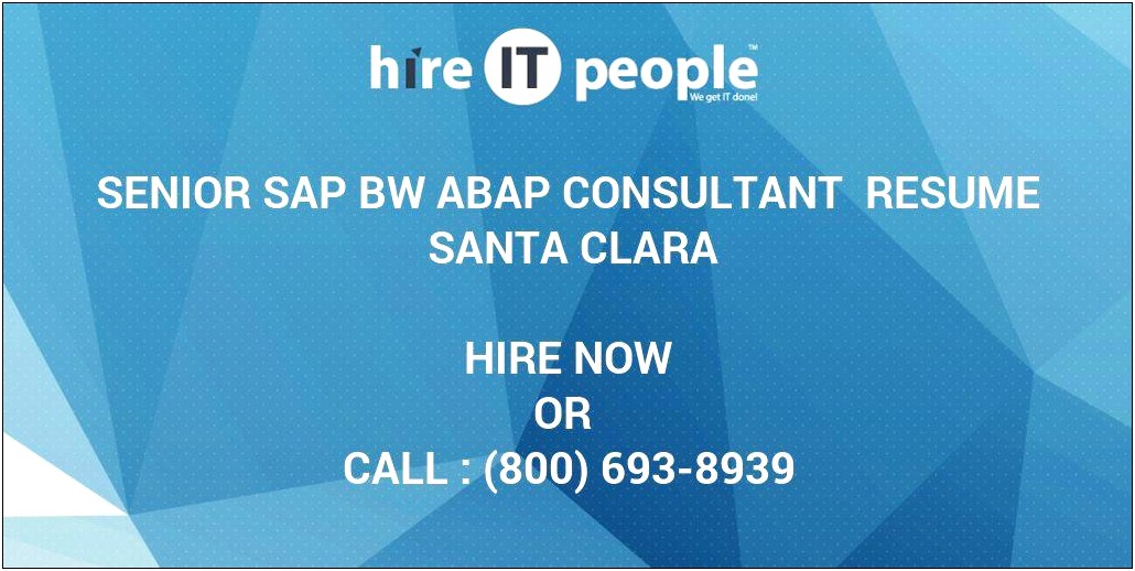 Sap Bw Consultant Resume Sample