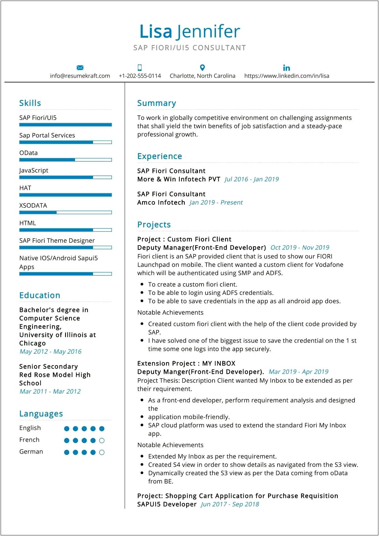 Sap Technical Consultant Sample Resume