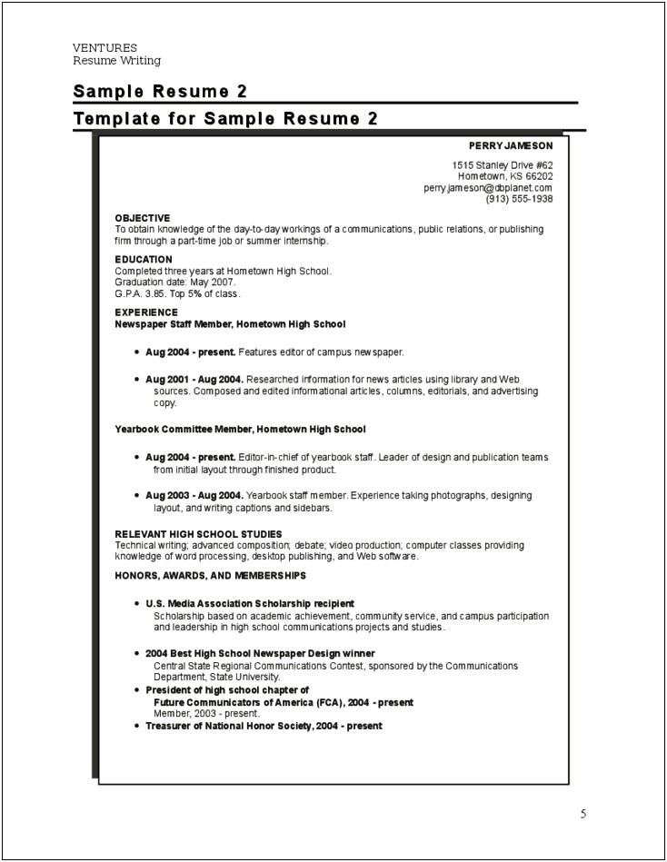 Scholarship Resume Cover Letter Example