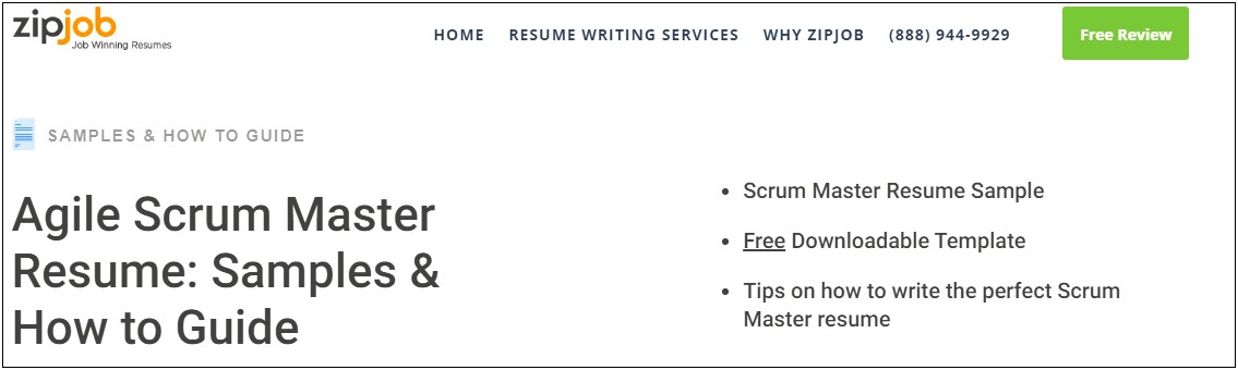 Scrum Master Objectives In Resume