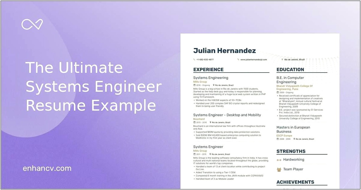 Senior Planning Engineer Resume Sample