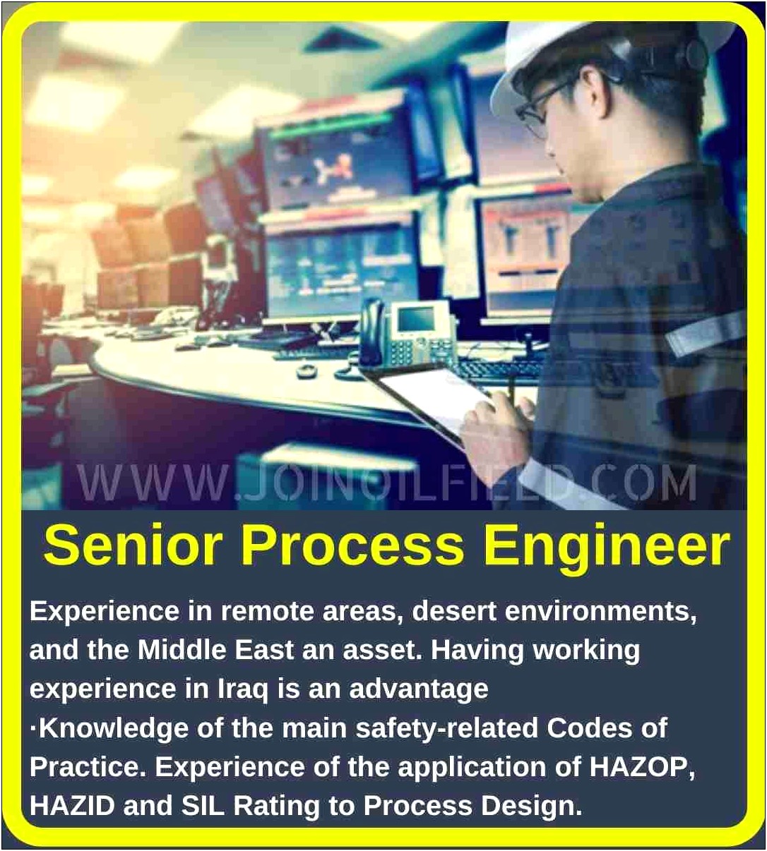 Senior Process Engineer Objective Resume