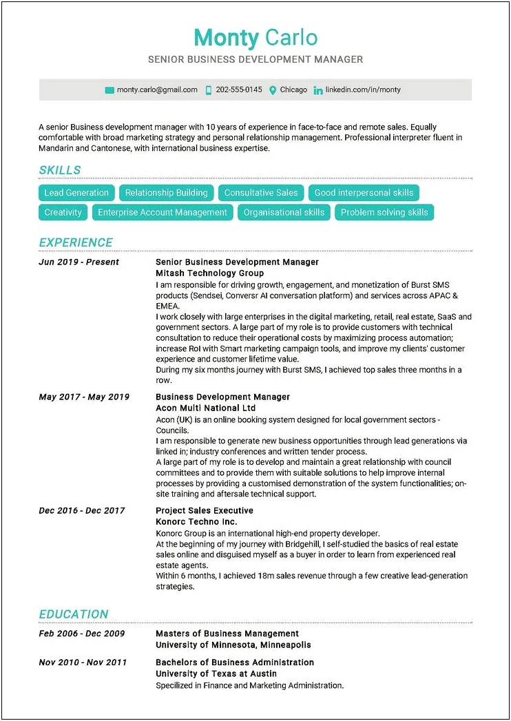 Senior Strategy Manager Resume Examples