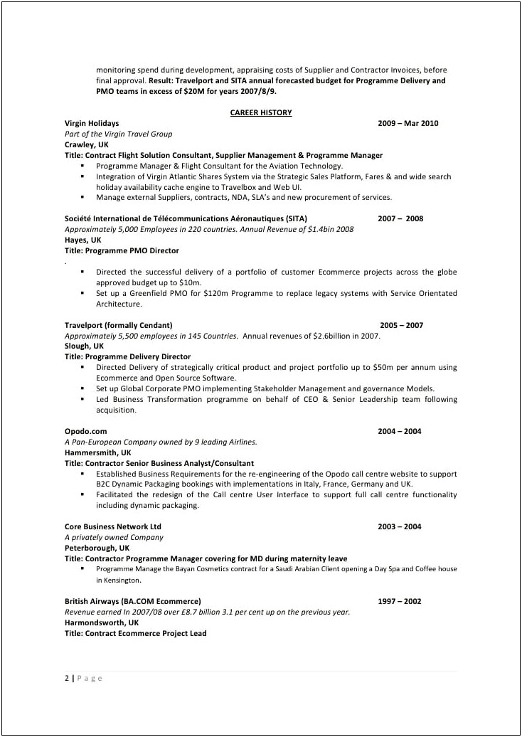 Service Delivery Manager Italy Resume