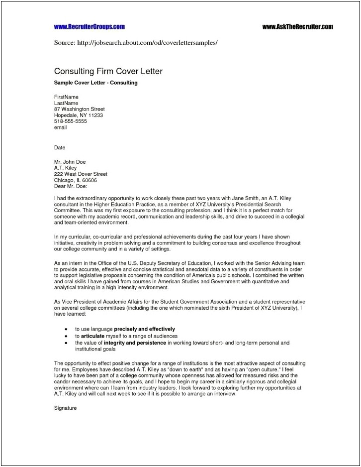 Short Resume Cover Letter Sample