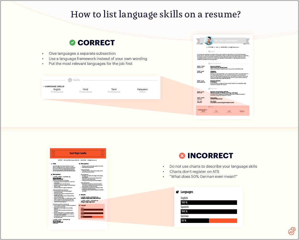 Showing Language Skills On Resume