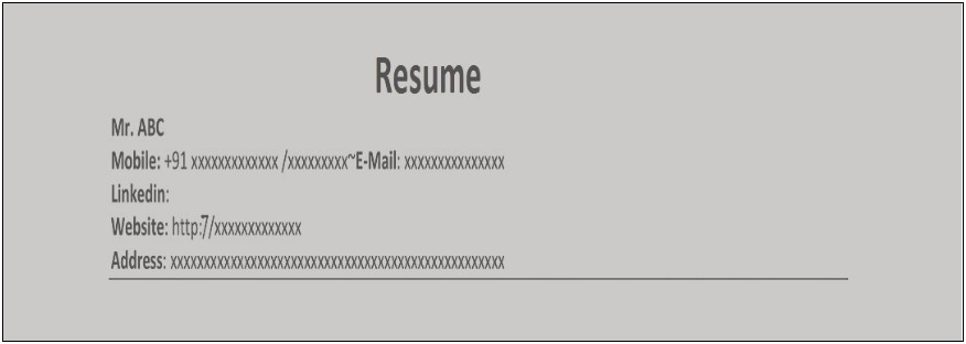 Simple Job Resume For Freshers
