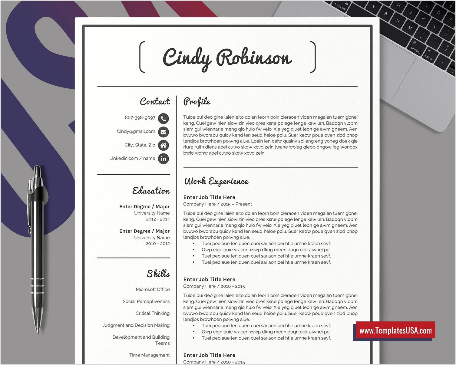 Simple Resume For Any Job