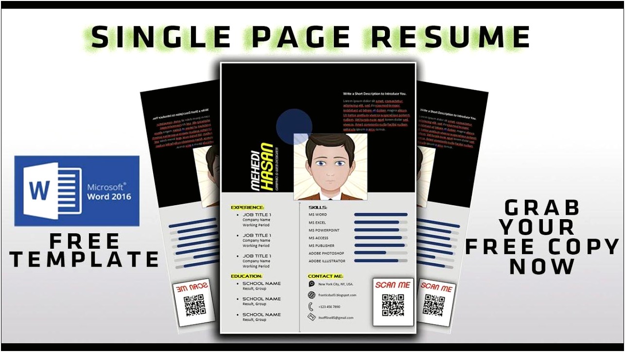 Single Page Resume Free Download