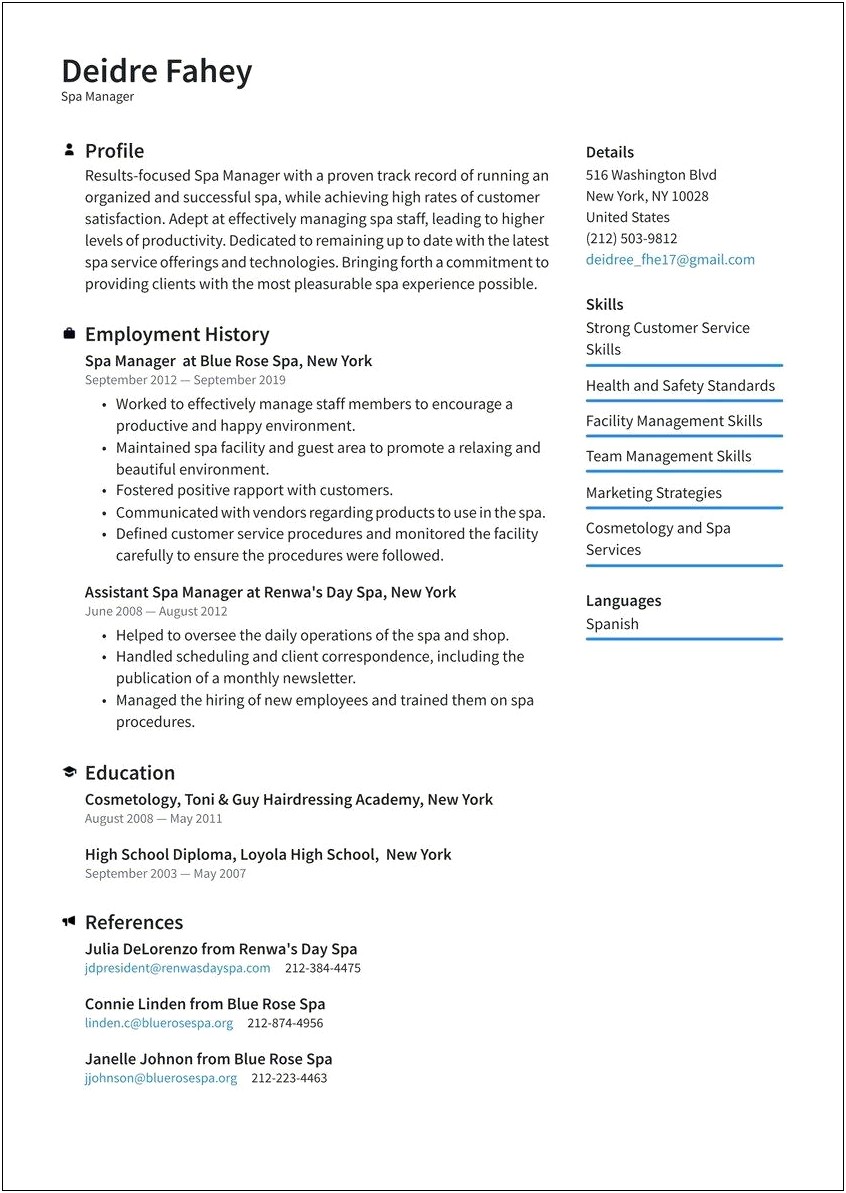 Skill Section In Resume Example