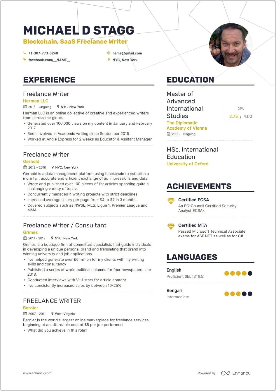 Skills For A Writer Resume