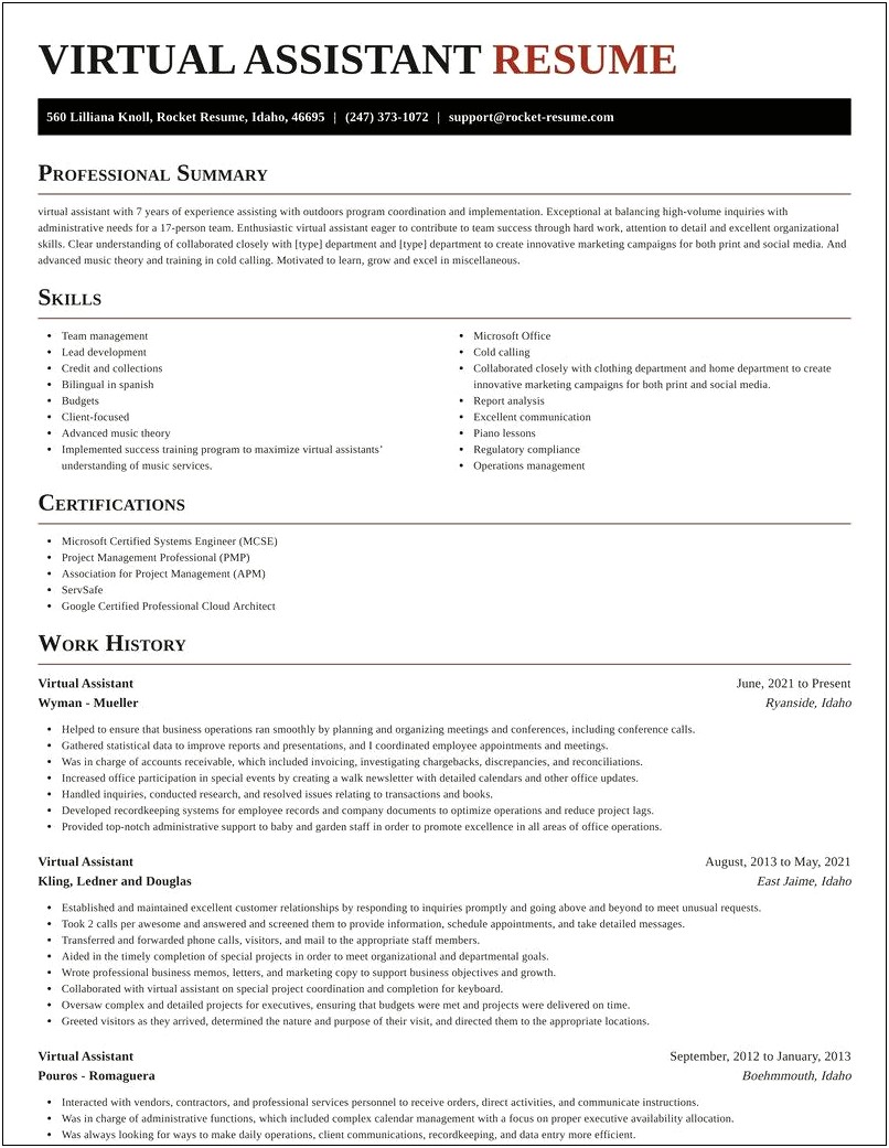 Skills For Personal Assistant Resume