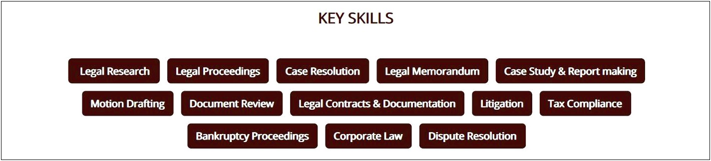 Skills Important On Law Resume