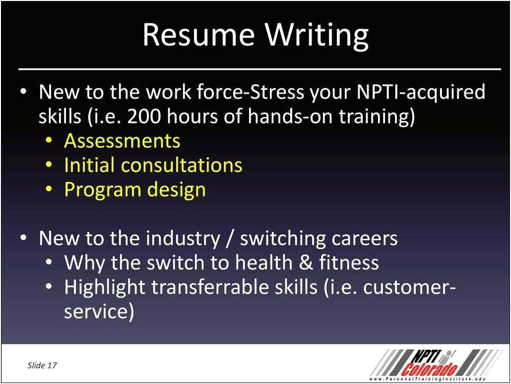 Skills On Resume About Stress