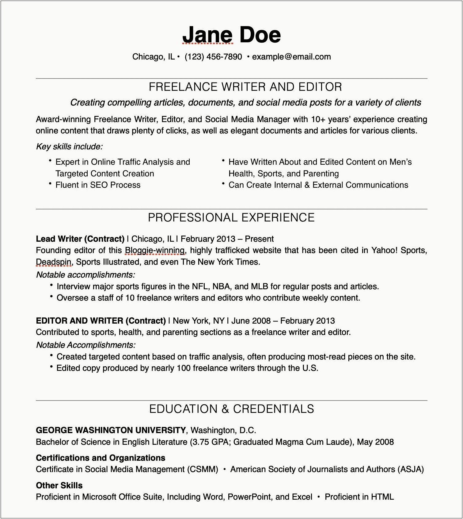 Skills Portion Of Resume Examples