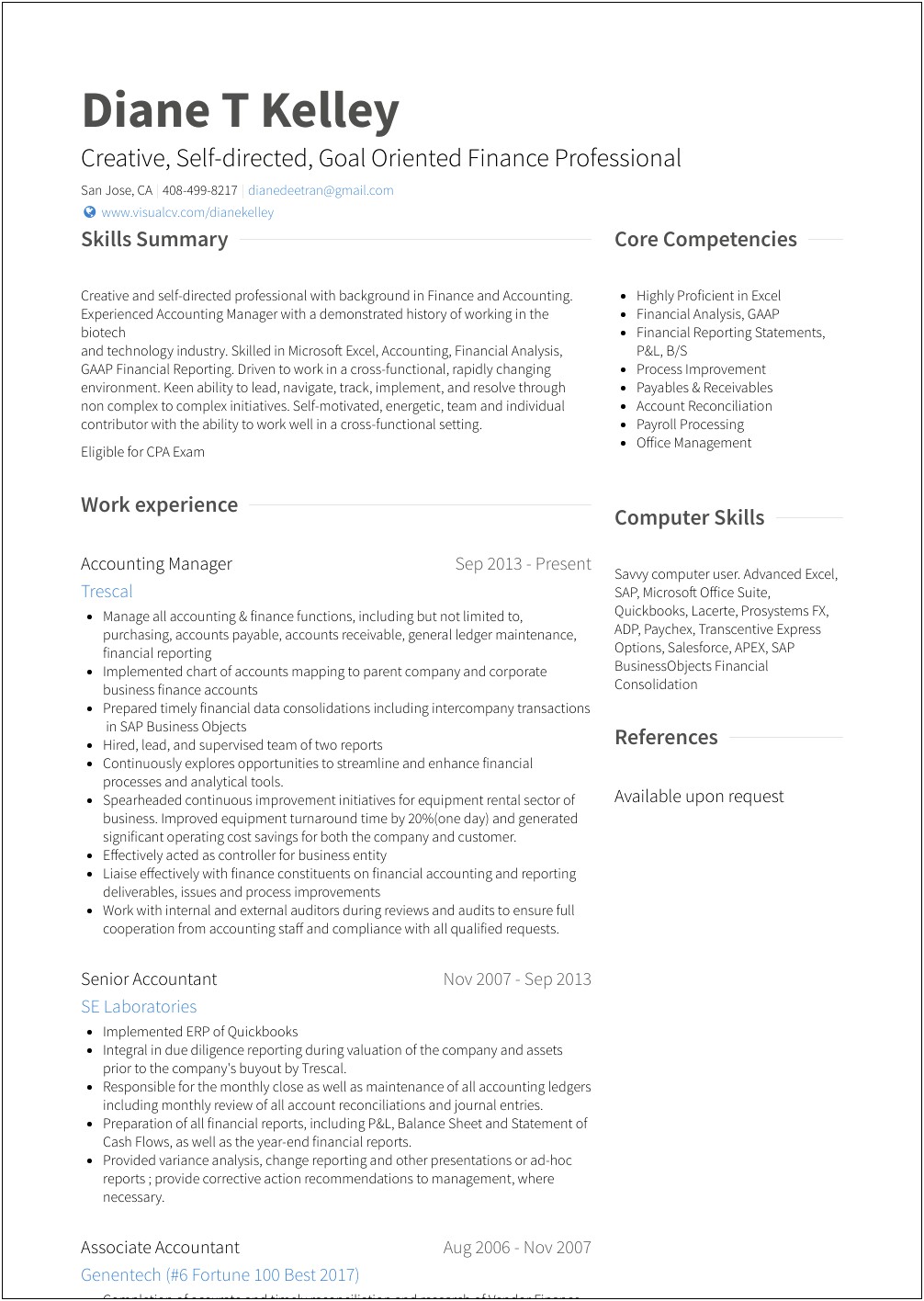 Skills Section Of Resume Accountant