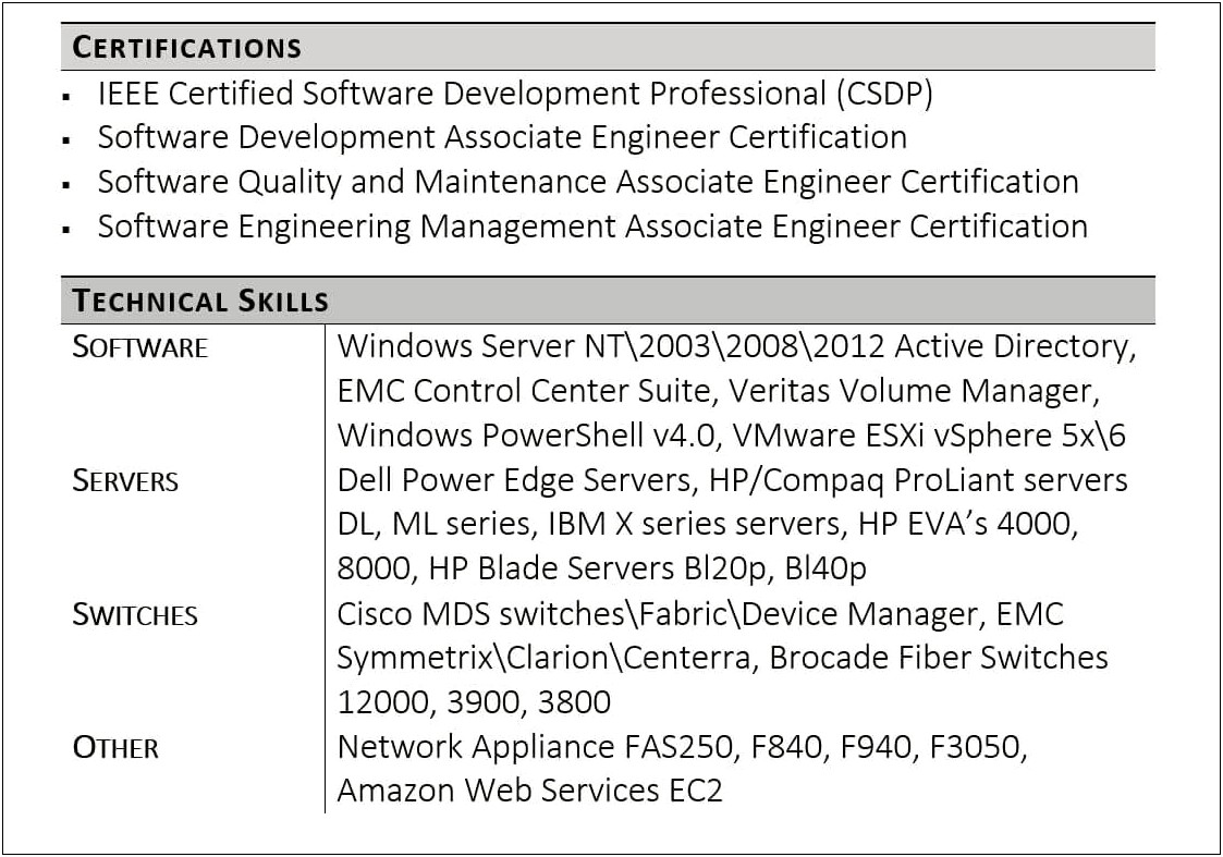 Skills Section On Resume Example