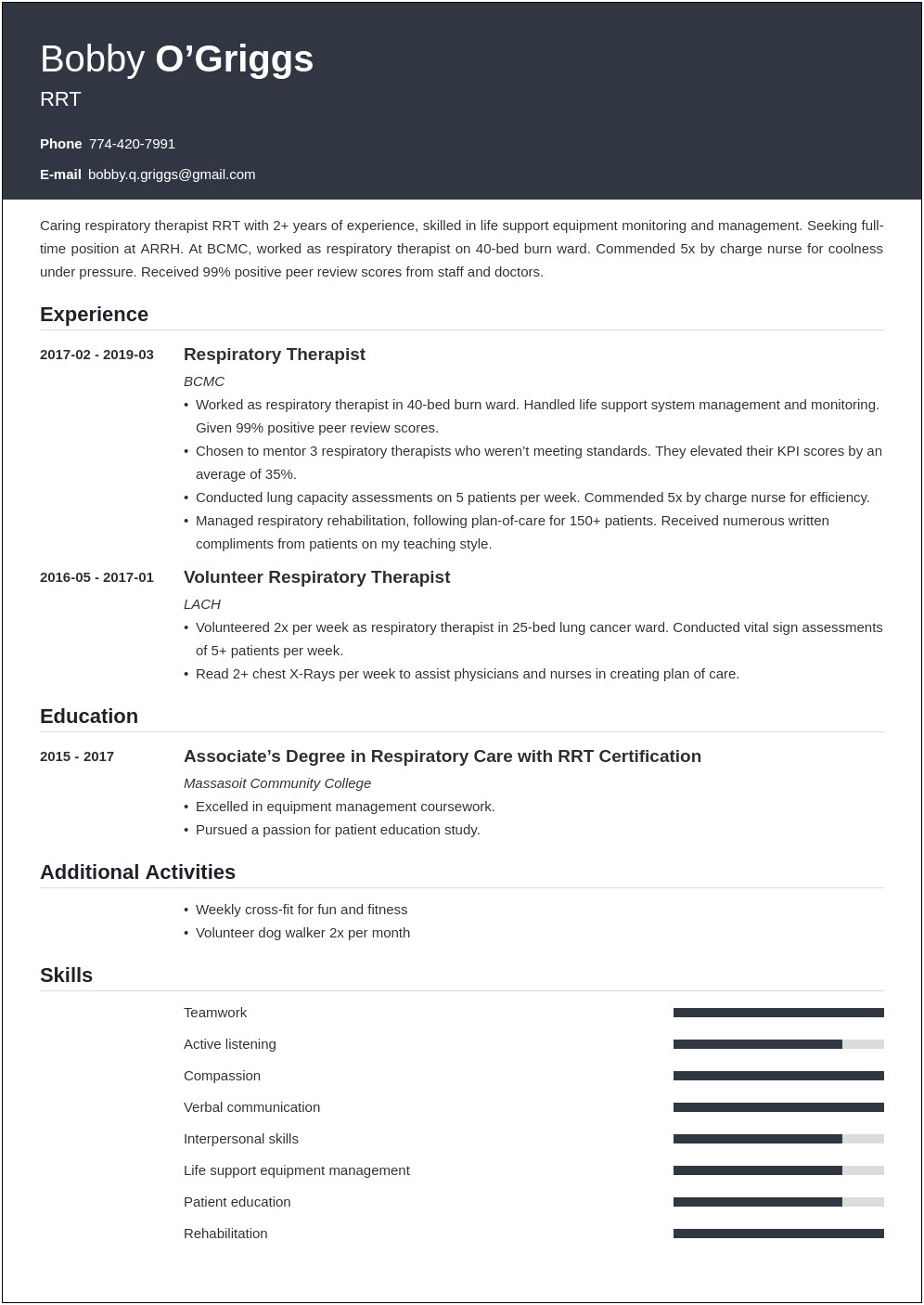 Skin Care Specialist Resume Examples