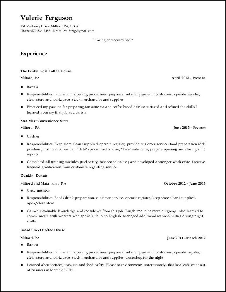 Smoke Shop Resume Objective Examples