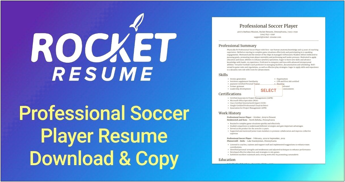 Soccer Resume Templates Free Download