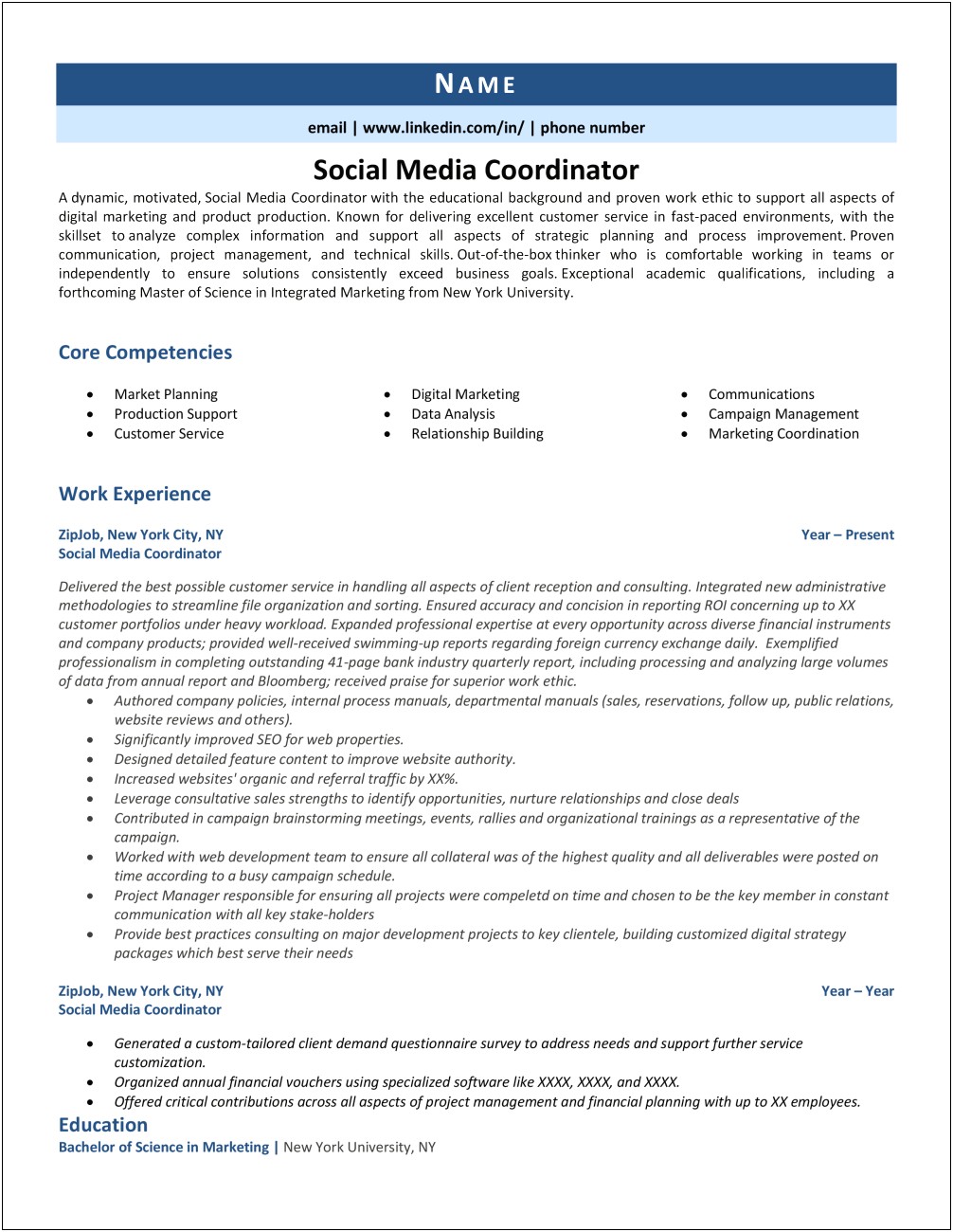 Social Skills And Competencies Resume