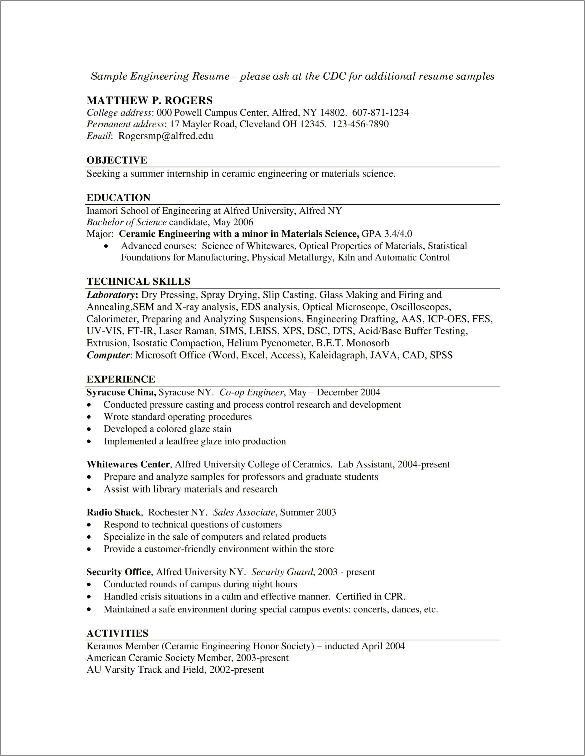 Society Inductee On Resume Example