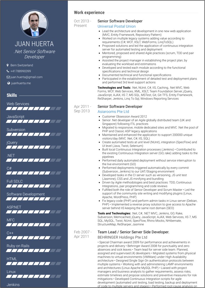 Software Engineering Resume Template Example