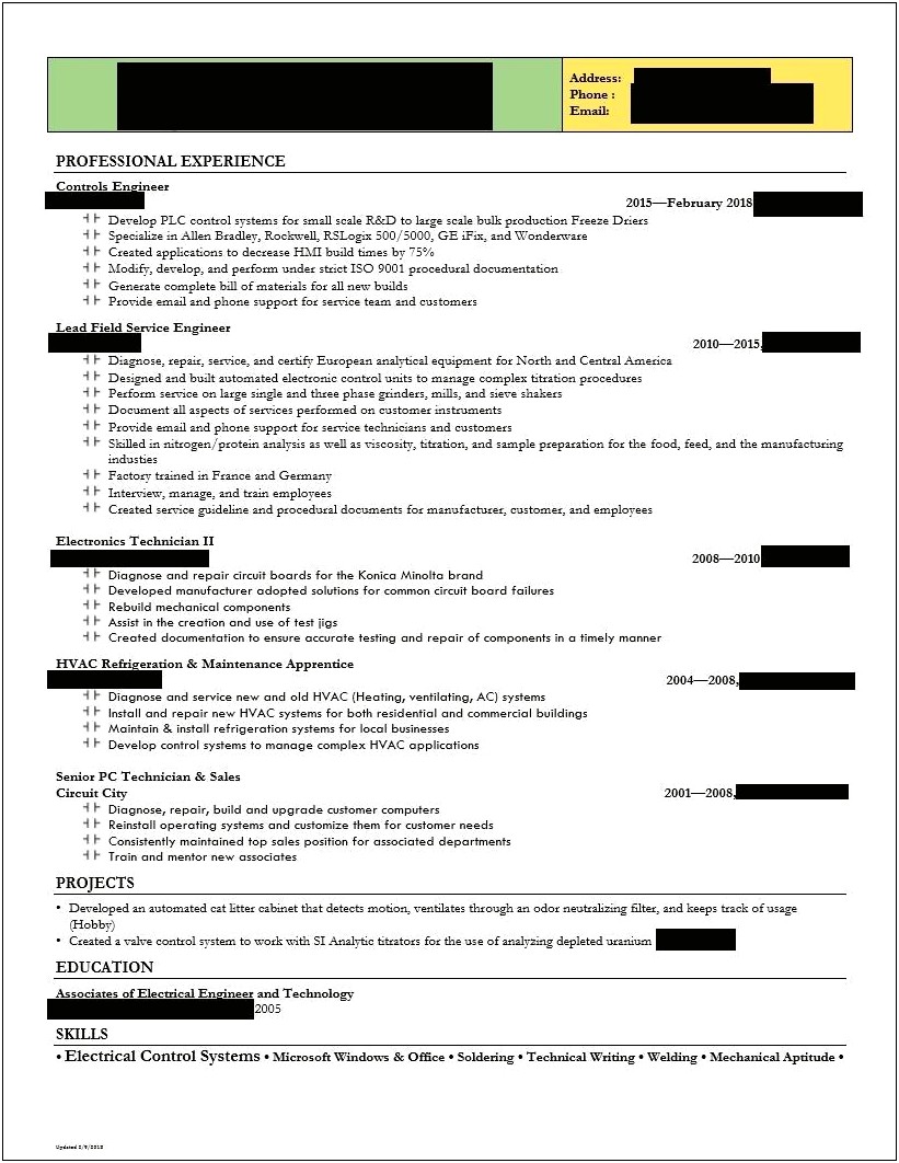 Solder Technician Job Description Resume
