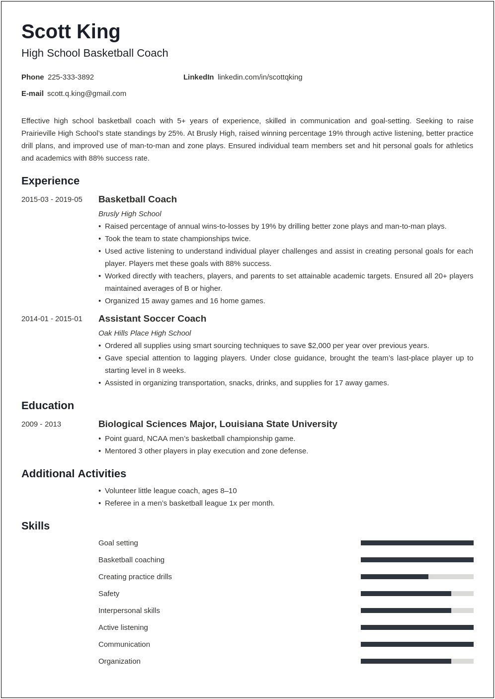 Special Needs Job Coach Resume