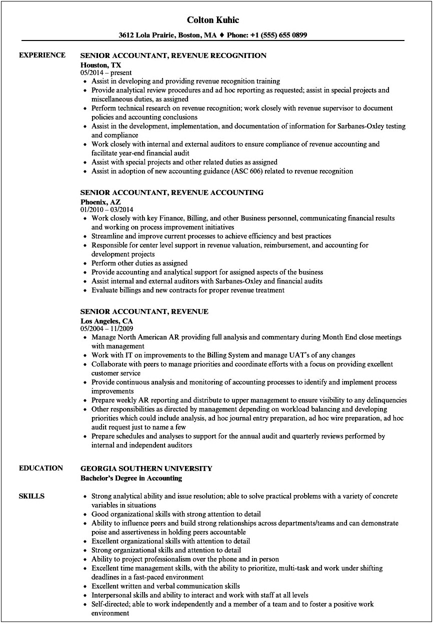 Staff Accountant Job Description Resume