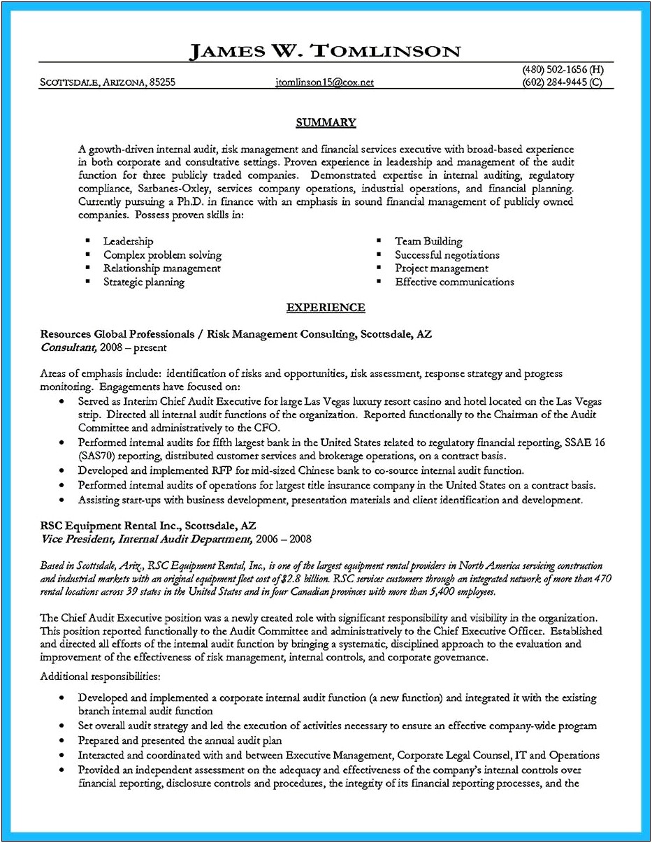 Staff Auditor Job Description Resume