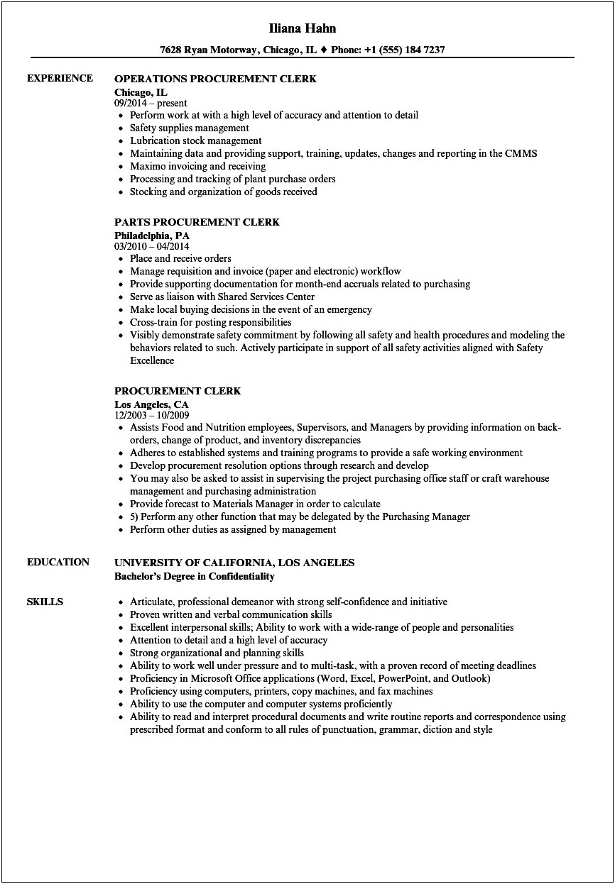 Stocking And Recieving Resume Objective