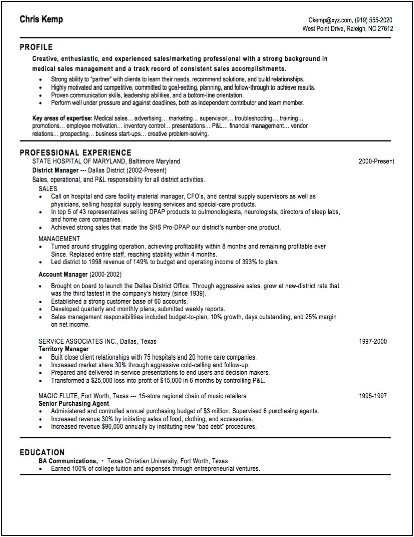 Strong Resume Bullet Point Examples