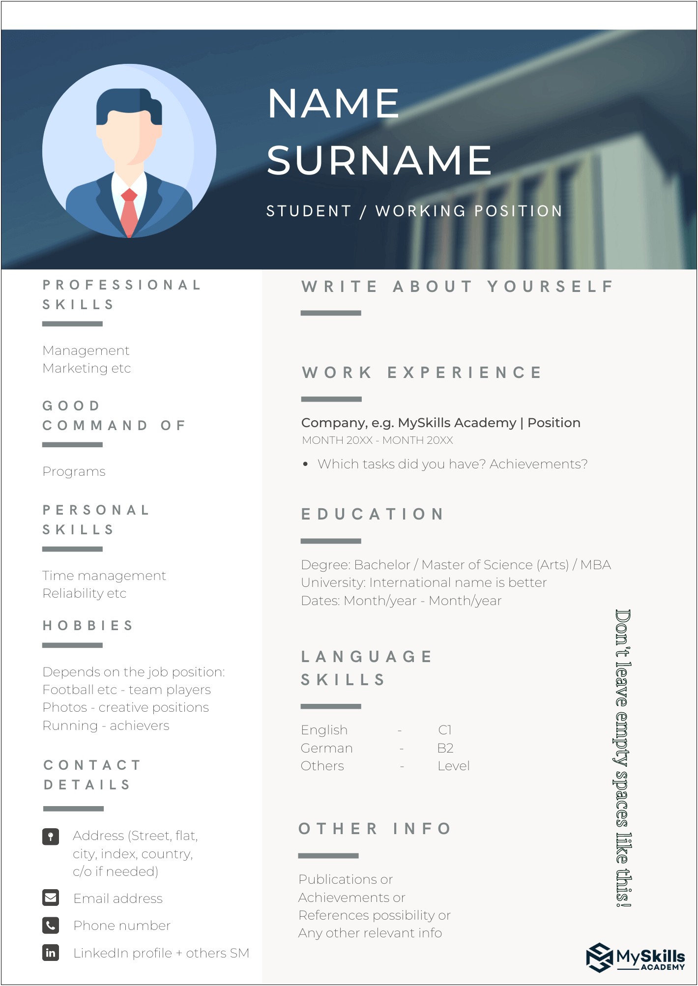 Structure Of A Resume Examples