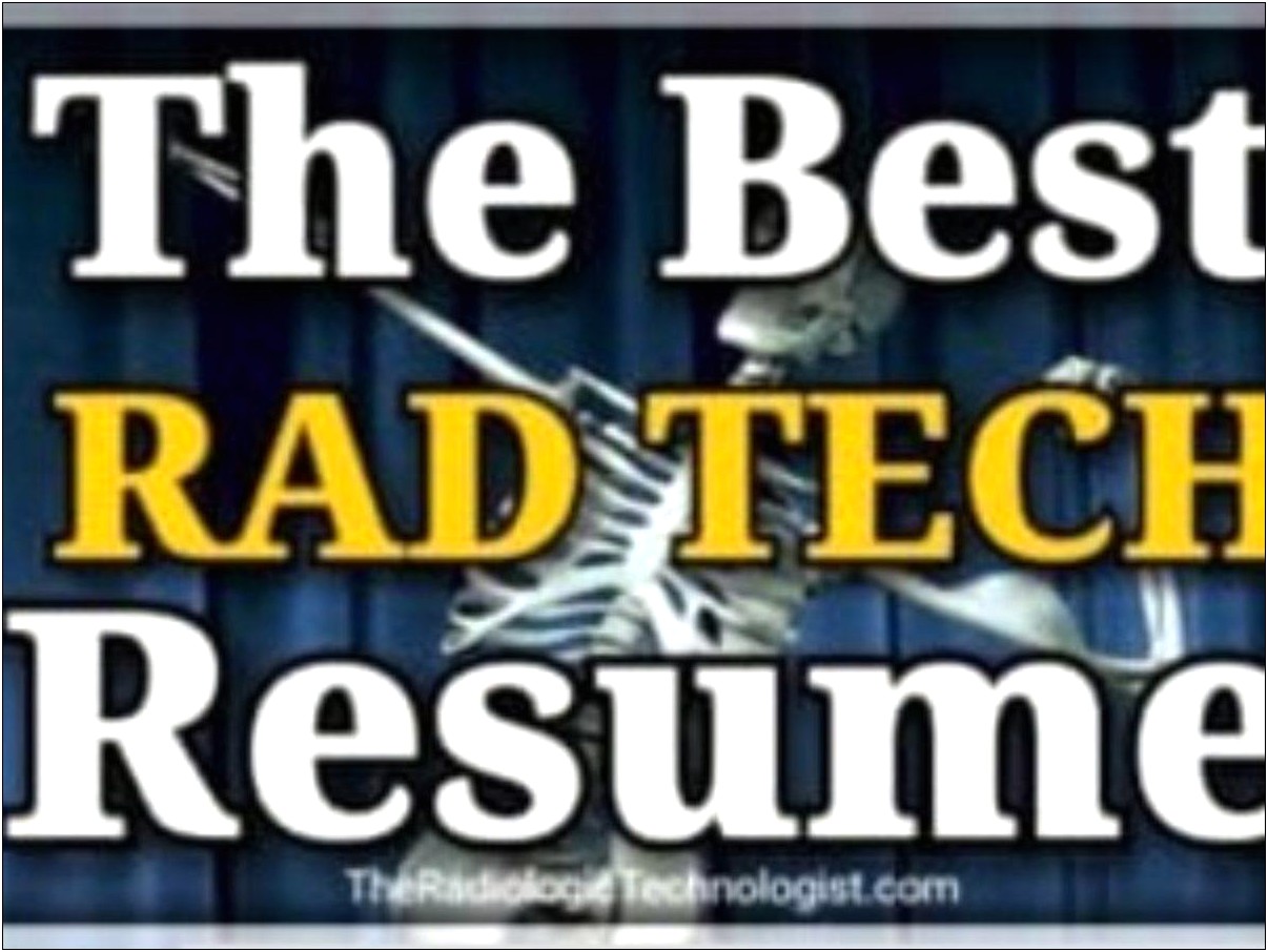Student Radiology Tech Resume Examples