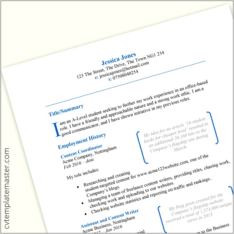 Student Resume Template Free Download