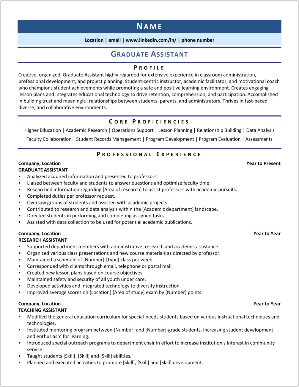 Student Teaching Placement Resume Objective
